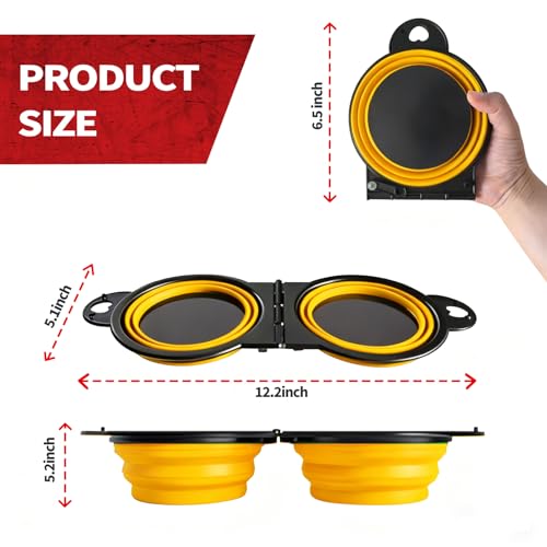 Magnetic Trays, Magnetic Bowl for Screws, Magnetic Tool Tray (yellow2.0) | Collapsible Magnetic Tool Tray, Integrated 5.1" Round Dual Silicone Bowls, Upgraded Version, Bonus Hook for On-the-Go Carry - style: yellow2.0