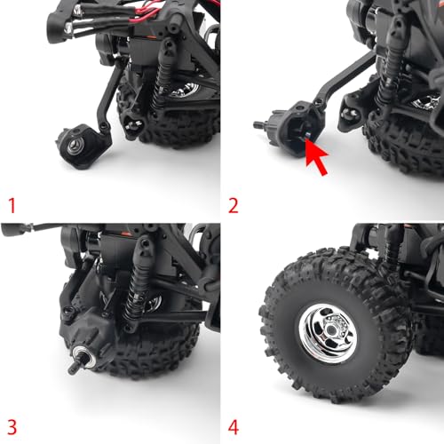 Que-T Heavy Duty Steel CVD Driveshafts Standard Length Front Rear Drive Shafts for 1/30 Axial Scx30 RC Crawler Car - size: Standard Length
