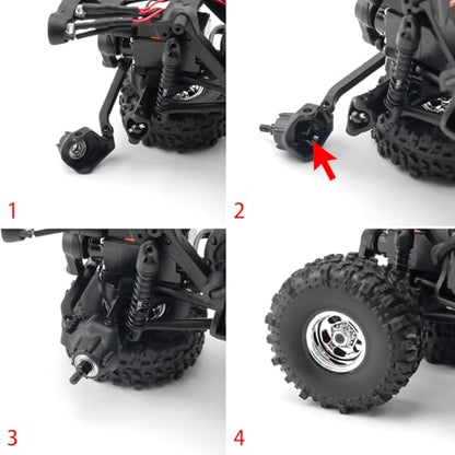 Que-T Heavy Duty Steel CVD Driveshafts Standard Length Front Rear Drive Shafts for 1/30 Axial Scx30 RC Crawler Car - size: Standard Length