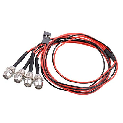 4Leds LED Light Headlights Taillight Kit Accessories Lights Compatible with traxxas HSP RC4WD Tamiya Redcat Axial SCX10 RC Car Crawler Truck Tank,5mm(2 Green + 2 Blue)