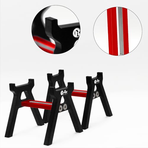 RC Car Stand Aluminum Alloy RC Car Static Display Stand RC Work Stand for 1/18 1/24 TRX4M FCX18 SCX24 FCX24 RC Car Upgrade Parts (Black) - color: Black