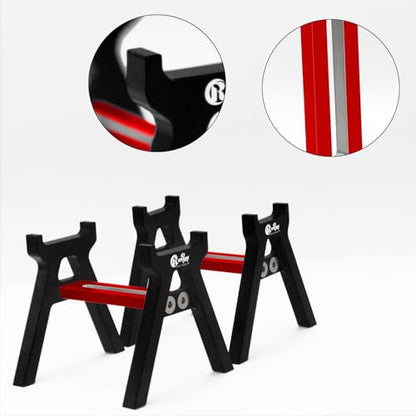 RC Car Stand Aluminum Alloy RC Car Static Display Stand RC Work Stand for 1/18 1/24 TRX4M FCX18 SCX24 FCX24 RC Car Upgrade Parts (Black) - color: Black