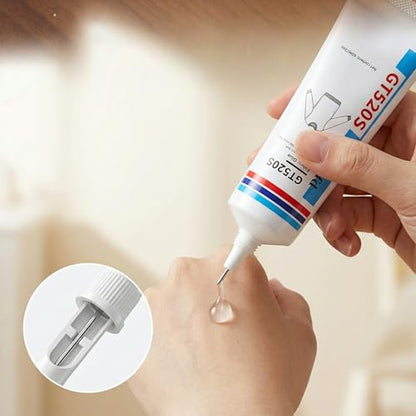 Fabric Glue, Permanent Super-Strength Repair Adhesive: Waterproof, high-Strength, Transparent, Suitable for Repairing Clothing, Denim, Leather, Polyester, Various Fabrics, and applying Patches（2oz）