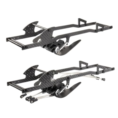 Lcg Carbon Fiber Frame Rail LCG Chassis Kit with Ultralight Portal Transmission Skid Plate for 1/10 RC Crawler for Capra SCX10 - color: Zf-chassis Kit B