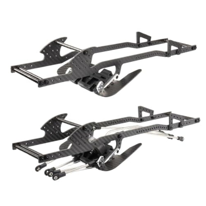 Lcg Carbon Fiber Frame Rail LCG Chassis Kit with Ultralight Portal Transmission Skid Plate for 1/10 RC Crawler for Capra SCX10 - color: Zf-chassis Kit B