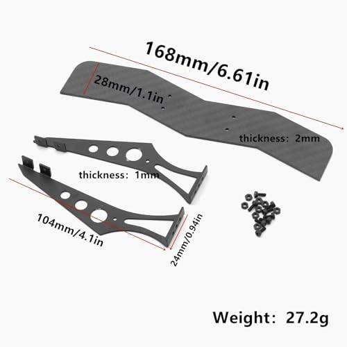RC Repair Parts Compatible with Tamiya for TT01 for TT02 for HSP for Sakura 1/10 RC Drift Car Upgrade Parts Accessories Metal Tail Wing Rear Spoiler