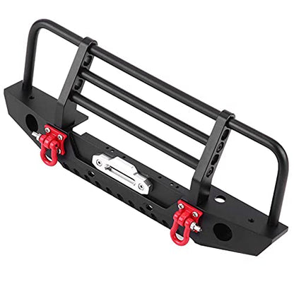 Metal Front Rear Bumper with LED Lights, for SCX10II 90046 1/10 RC Crawler Car