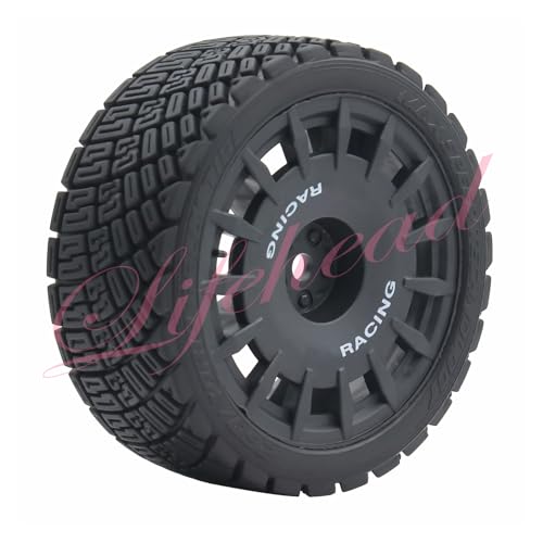Lifehead 67mm RC On-Road Rally Car Tires and Wheels for 1/10 RC On-Road Touring Drift Car HSP Tamiya XV01 TT01 TT02B HPI Kyosho FAZER MK2 /12mm Hex - color: Black a