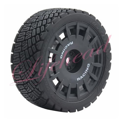 Lifehead 67mm RC On-Road Rally Car Tires and Wheels for 1/10 RC On-Road Touring Drift Car HSP Tamiya XV01 TT01 TT02B HPI Kyosho FAZER MK2 /12mm Hex - color: Black a