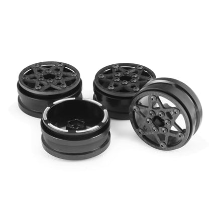 Beadlock Wheel Rims 4PCS 1.9" Upgraded Carbon Fiber Aluminum Wheel Hub Compatible with 1/10 RC Crawler Gen8 TRX-4 Axial VS4-10 Capra SCX10 RC Car Accessories (Patten A) - color: Patten a