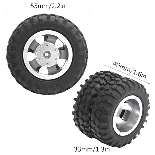 VGEBY RC Tires, High-Durability Rear Twin 1/10 Scale Off-Road Tires 55mm Diameter for RC Enthusiasts, Off-Road Racers, Competitive Events, Model Car Hobbyists