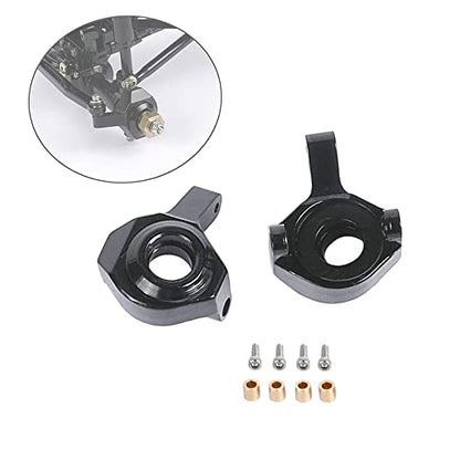 Aluminum Front Steering Knuckles for 1/24 RC Crawler Axial SCX24 Upgrades Parts - 2Pcs (Black)