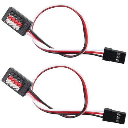 2Pcs ShareGoo 180mm JR Receiver Distribution Wire Servo Hub JR Style Servo Splitter Compatible with 1/8 1/10 1/16 RC Car Crawler Led Winch Roof Led Light Fans