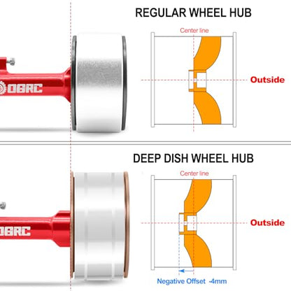 OGRC 1.3 Beadlock Wheel Tires -4mm Offset Wheels for 1/24 1/18 SCX24 TRX4M | Aluminum, 7mm Hex, Sticky Compound Rubber, for TRX4M AX24 FCX24 RC Carwler Car, Brown - color: Brown