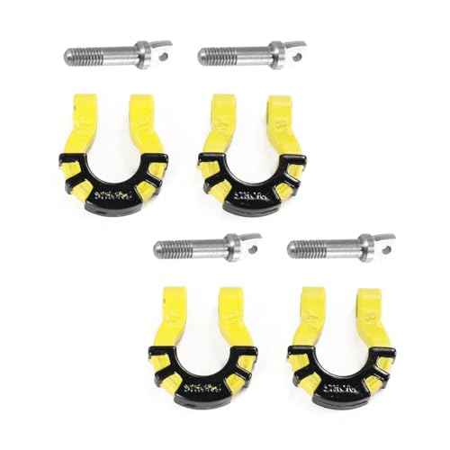 4 Pcs Metal Tow Shackle RC Trailer Buckle, Compatible with Axial SCX10 Tamiya CC01 RC4WD D90 D110 TF2 TRX-4, 1/10 Scale Crawler Car Accessories with Screws (Blue) - color: Blue