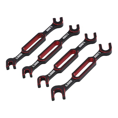 Dpofirs Compact RC Universal Wrench Kit 8pcs | 3.0-6.0mm Turnbuckle Nut Ball Joint Remover for Boat Crawler Car (Red) - color: Red