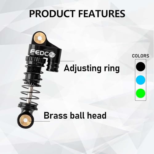SCX24 Shocks 32MM Oil-Filled Shocks For Axial SCX24 Upgrades | CNC Aluminum Threaded Shock Absorber For 1/24 RC Crawlers - color: Black