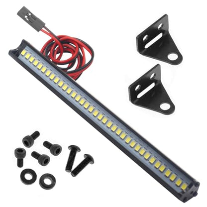16LEDs RC Crawler Car LED Light Bar Roof Lamp Simulation Spotlight Kit 5-8.4V & Super Bright 36 LED Light Bar Metal Roof Lamp Lights 150mm/5.9"