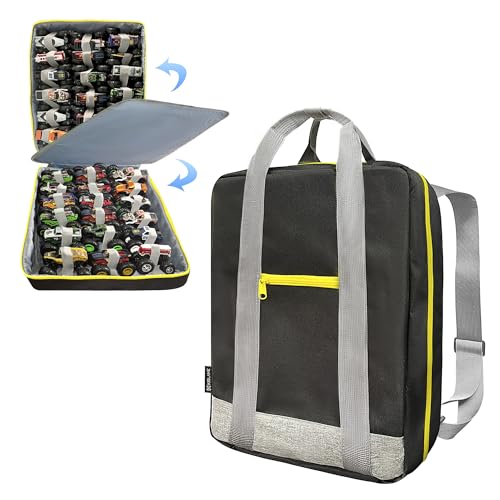 Monster Trucks Storage Backpack,Versatile Backpack and Carrying Case with Front Compartment and 2 Storage Pages for 36 Monster Trucks - Ultimate Monster Trucks Holder, Organizer