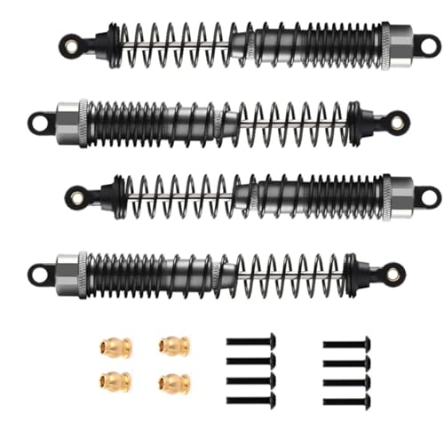 RC Shock Absorber Damper 130mm Oil Adjustable For RC Car 1/10 Crawler Truck HPI HSP Traxxas Losi Axial Tamiya Redcat Upgrade Part 4pcs/set(Titanium) - color: Titanium