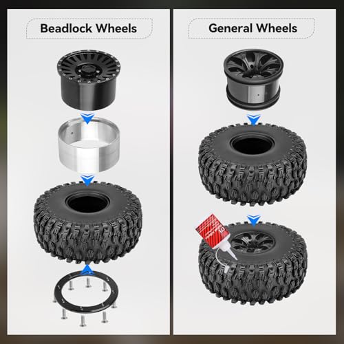 1/10 RC Crawler Tires 2.2inch for Traxxas TRX-4 Axial SCX10 RR10 Wraith 1/10 RC Rock Crawler (4PCS)