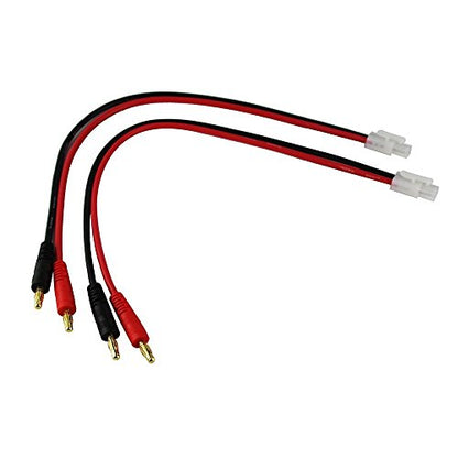 FLY RC 2packs Tamiya Charging Cable Connector to 4.0 4mm Banana Plug Balance Charge Cable 14awg 30cm 11.8in for RC Helicopter Quadcopter Lipo Battery - style: 2 Pcs big Tamiya charge cable