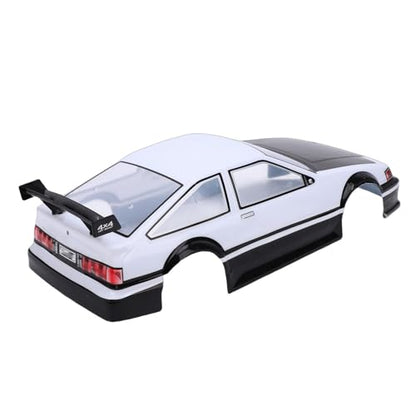 1/10 RC Body, Lightweight PVC Replacement for 26cm Wheelbase RC Car Body 1/10 Drift with Decal Sheet and Rear Spoiler for Sports Cars