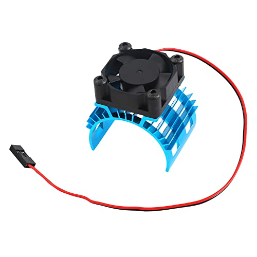 ShareGoo Alloy Heat Sink Heatsink with 5V Cooling Fan for 1/10 Car 540 550 3650 Size Brushless Engine Motor RC Car Truck Buggy Crawler,Blue