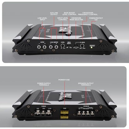 Pyle 2 Channel Car Stereo Amplifier- 1400W Dual Channel Bridgeable High Power MOSFET Audio Sound Auto Small Speaker Amp w/ Crossover, Bass Boost Control, Gold Plated RCA Input Output, Black - PLA2200 - color: Black, style: 1400 Watts
