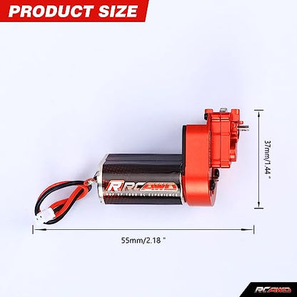 RCAWD Barrage 51T 180 Motor Metal Gearbox Combo Transmission Set for 1/24 ECX Barrage RGT FTX 1/24 Series Upgrades Part Red - color: Red