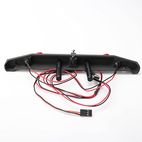 RC Crawler Bumper 1/10 RC Metal Rear Bumper W/LED Lights Tow Shackles Trailer Hitch for TRX-4 SCX10 II 90046 Crawler Truck - style: Rear Bumper