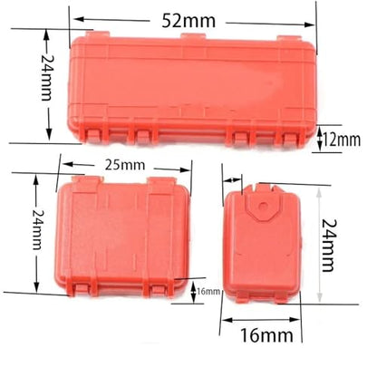 RC Repairs Components For Axial For SCX24 1/24 Scale Luggage Set – 3-Piece Tool Box Travel Case With Opening Lid RC Crawler(Black) - color: Black