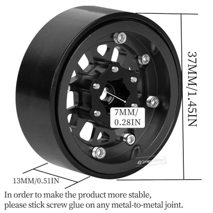 RC 1.3" Beadlock Wheels 1.3 rc Wheels for RC Crawler 1/18 TRX4M,1/24 SCX24,Alloy Aluminium 1.3 Beadlock Wheels 1.3 rc Rims,4pcs,Black - color: Black(4pcs)
