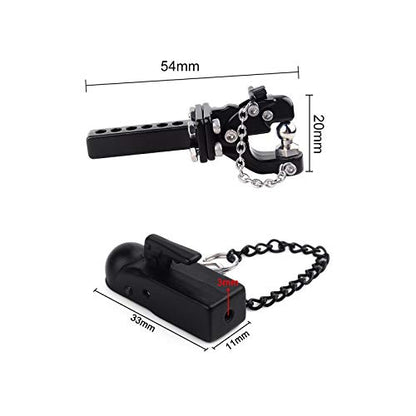 INJORA Tow Hook Drop Hitch Receiver with Ball Buckle for 1/10 RC Crawler - size: with Ball Buckle
