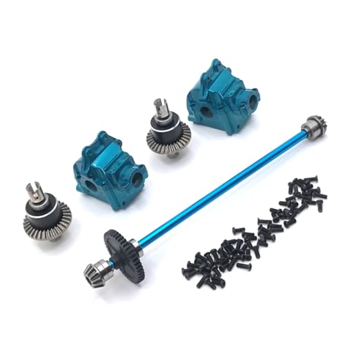 for Wltoys 144010 144001 144002 Remote Control Parts Upgrade Metal Center Drive Shaft Assembly Gearbox Differential Kit RC Car Repair Kit(Blue) - color: Blue