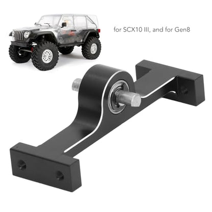 Aluminum Alloy 70mm Transfer Case Transmission Gearbox with 5mm Steel D Shaped Shaft for 1/10 RC Crawler Upgrade Parts (Black) - color: Black