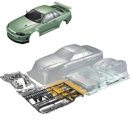 1/10 Killerbody Scale RC Onroad Racing Drift Touring Car Transparent Clear Lexan Body Shell (Skyline BNR34) - style: Skyline BNR34