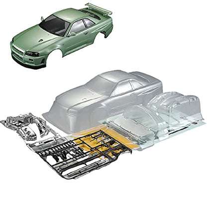 1/10 Killerbody Scale RC Onroad Racing Drift Touring Car Transparent Clear Lexan Body Shell (Skyline BNR34) - style: Skyline BNR34