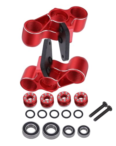 Aluminum Front Steering Knuckles Caster Blocks C-Hubs Upgrades Part for 1/8 Typhon Talion 6S BLX,1/7 Felony Mojave Infraction Limitless Kraton 6S BLX,Replace AR330187 (Red) - color: Red (Front)