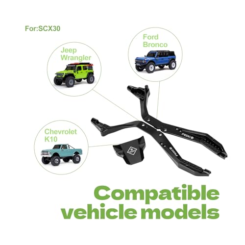 SCX30 LCG Chassis Frame Kit for Axial SCX30 Bronco/Wrangler Upgrades | CNC Adjustable Suspension SCX30 Frame For 1/30 RC Crawler