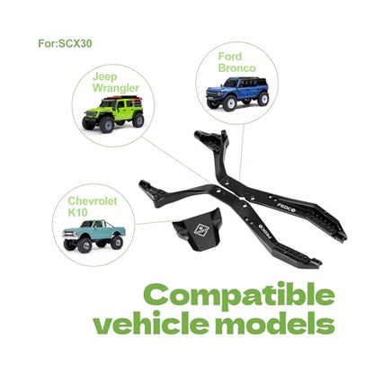 SCX30 LCG Chassis Frame Kit for Axial SCX30 Bronco/Wrangler Upgrades | CNC Adjustable Suspension SCX30 Frame For 1/30 RC Crawler