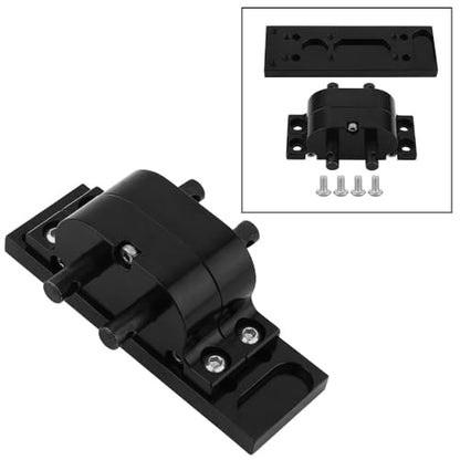 Metal Alloy Transfer Case Gearbox Transmission with Mount Plate for Axial SCX10 D90 1/10 RC Crawler 1/14 Tamiya Tractor Truck Upgrade Parts (Black) - color: Black