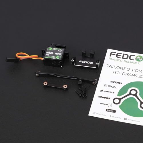 SCX24 Servo Upgrade for Axial SCX24 Bronco C10 Deadbolt Upgrades | 12g Metal Gear Servo with 15T Servo Mount and Steering Link for 1/24 RC Crawler