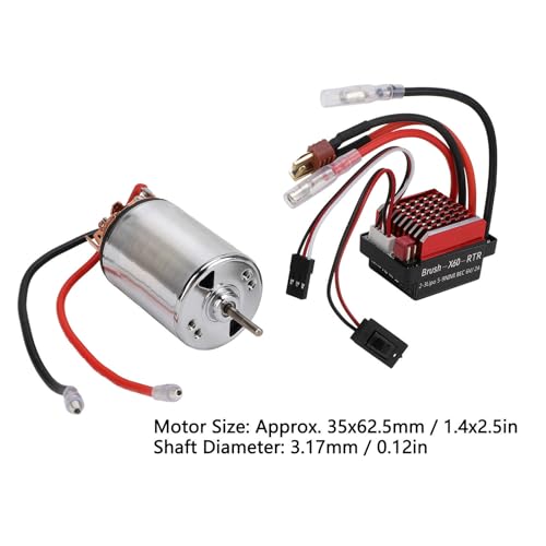 Pilipane 550 Brushed Motor RC Car ESC 60A High Torsion Low Noise Bidirectional Bearing with T Plug for SCX10 1/10 RC Crawler Stainless Steel Aluminum Alloy Plastic 35x62.5mm (11T) - size: 11T