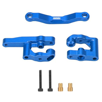 daitoku RC Steering Set Aluminum Upgrade Parts Steering Assembly for 1/18 Arrma Granite Typhon GROM 1/16 Mojave GROM 1/12 Losi Nascar RC Car (Blue) - color: Blue