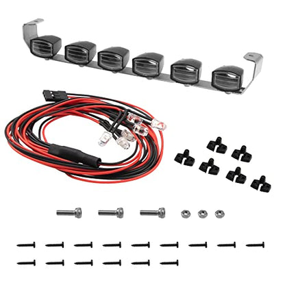 16LEDs RC Crawler Car LED Light Bar Roof Lamp Simulation Spotlight Kit 5-8.4V & RC Car Roof Light Bar Kit Body Shell Roof Luggage Lights