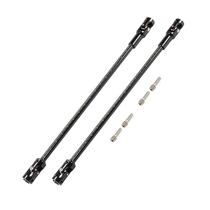 AMK 68-229mm Severable Ruled SCX10 Driveshaft Stainless Steel TRX4 Drive Shaft for 1/10 RC Crawler Sportys Scalers GSPEED Axial Capra UTB10 Pro Upgrades DIY LCG Rig (2Pcs Black) - color: 2pcs Black