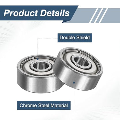 uxcell 5 Pack 624ZZ Deep Groove Ball Bearings, 4x13x5mm Chrome Steel Double Shield Bearing for Electric Motor, Home Appliances, Garden Machinery, (ABEC5) - size: 624ZZ
