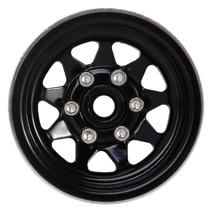 INJORA Stamped Steel 1.0 Beadlock Wheel -3.78mm Offset for Micro Crawlers - color: Black