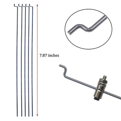 20PCs Adjustable Pushrod Connector Linkage Stopper DIA 1.3mm And 1.2 x 200mm/7.8Inch Steel Z Push Rods DIY Parts for RC Airplane Model Aircraft Boat